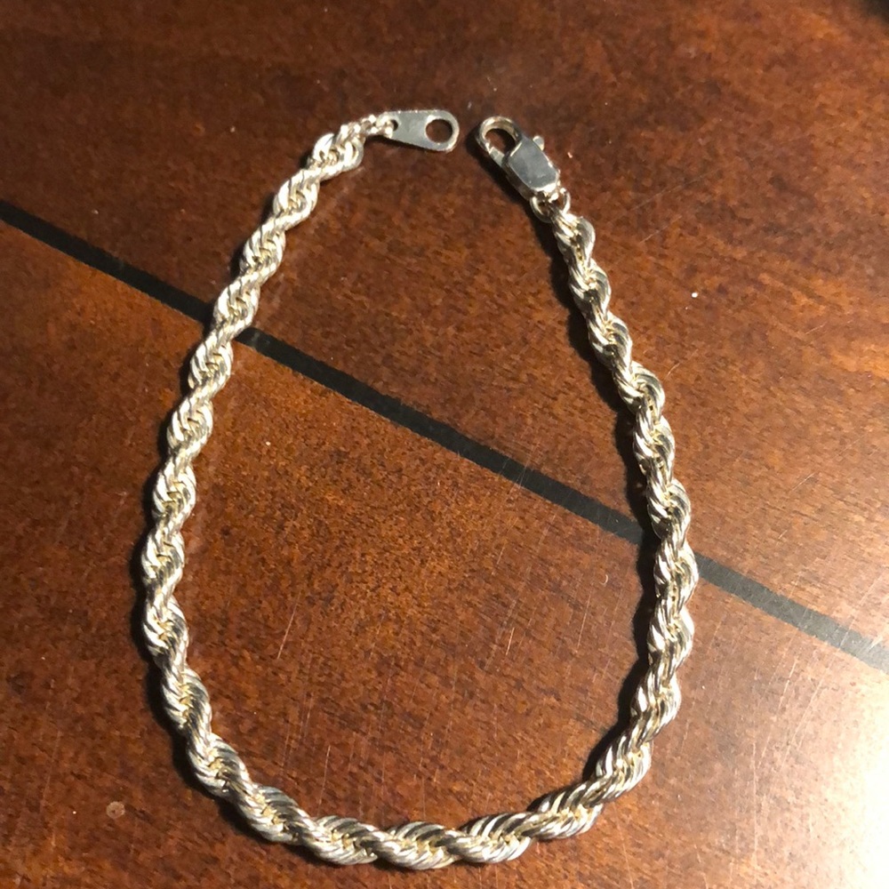 7”14k GoldPlated Rope Bracelet Excellent Condition